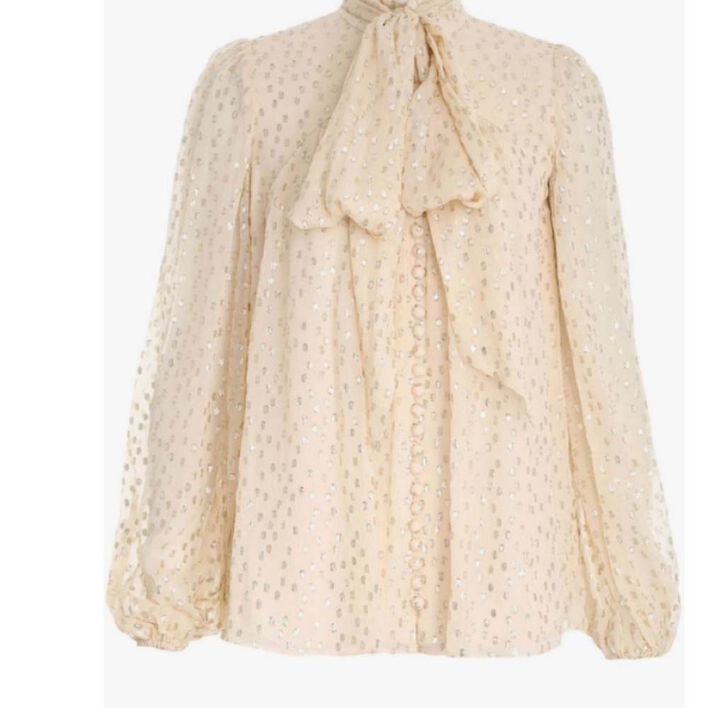 Zimmermann  Champagne Tie Neck Blouse Size 1/US S